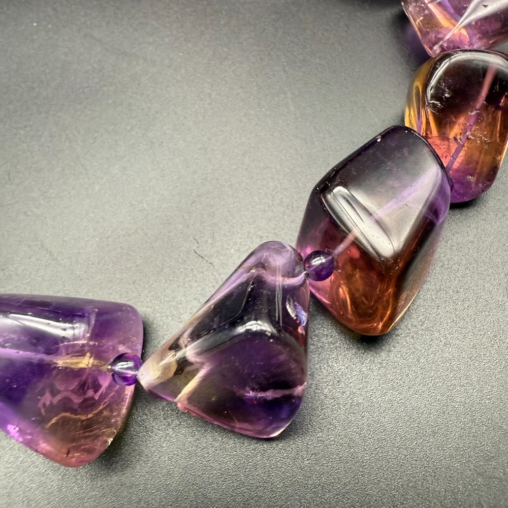 Stephen Dweck Signed‎ Ametrine Nugget Necklace | Sterling Silver Clasp | Artisan - Picture 8 of 12